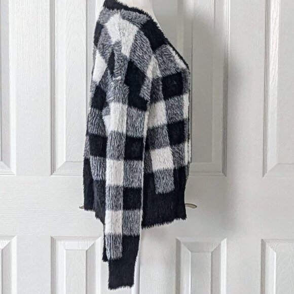 BELLA DAHL Women's Cardigan Sweater  Size S  Black White Plaid  NWOT - Picture 2 of 8
